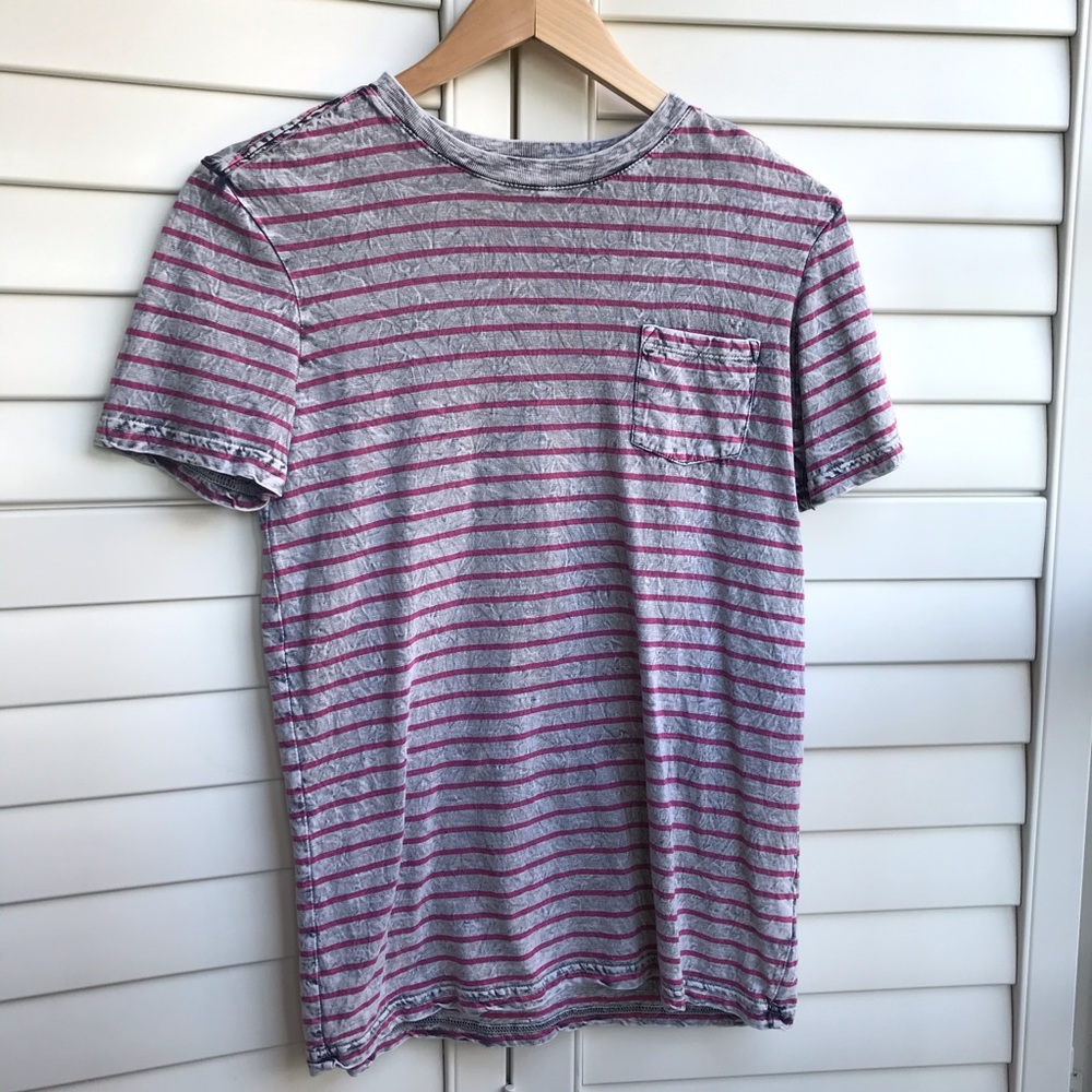 100% Cotton Boys Striped Pocket Short Sleeved Tee